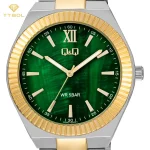 ساعت مچی مردانه کیو اند کیو Q&Q مدل Q38C-002PY با بند استیل و صفحه ، موومنت کوارتز ژاپنی گالری