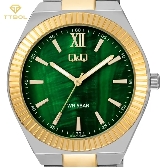 ساعت مچی مردانه کیو اند کیو Q&Q مدل Q38C-002PY با بند استیل و صفحه ، موومنت کوارتز ژاپنی گالری