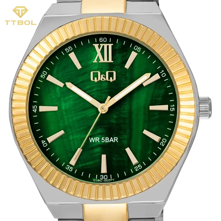 ساعت مچی مردانه کیو اند کیو Q&Q مدل Q38C-002PY با بند استیل و صفحه ، موومنت کوارتز ژاپنی گالری