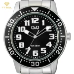 ساعت مچی مردانه کیو اند کیو Q&Q مدل Q60B-001PY با بند استیل و صفحه مشکی، موومنت کوارتز ژاپنی گالری