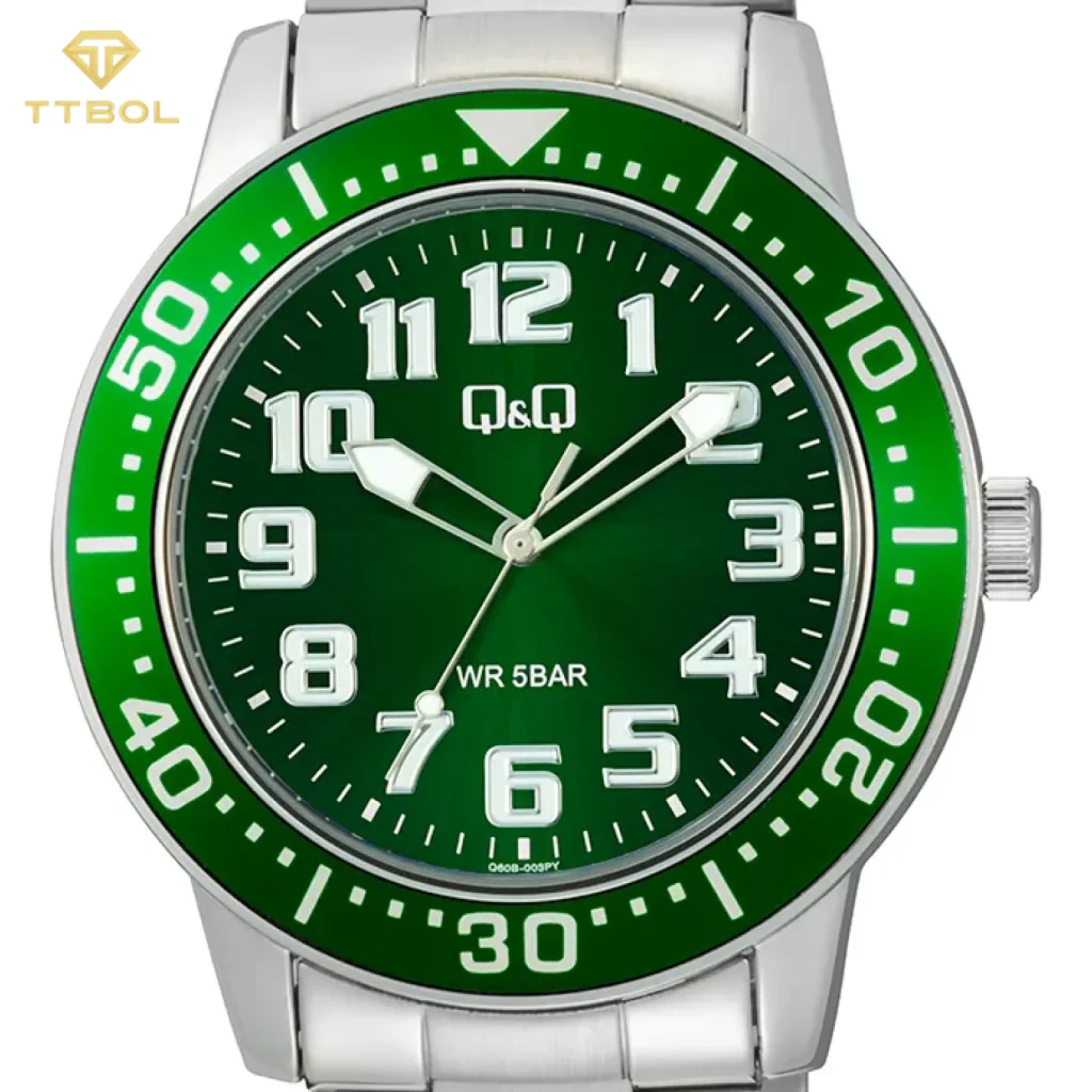 ساعت مچی مردانه کیو اند کیو Q&Q مدل Q60B-003PY با بند استیل و صفحه ، موومنت کوارتز ژاپنی گالری