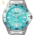 ساعت مچی زنانه کیو اند کیو Q&Q مدل Q88B-003PY با بند استیل و صفحه آبی، موومنت کوارتز ژاپنی گالری