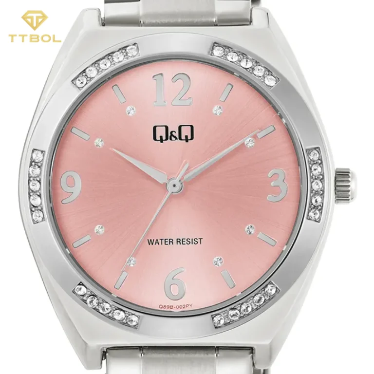 ساعت مچی زنانه کیو اند کیو Q&Q مدل Q89B-002PY با بند استیل و صفحه ، موومنت کوارتز ژاپنی گالری