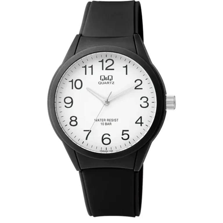 ساعت مچی مردانه کیو اند کیو Q&Q مدل VR28J002Y با بند رزین و صفحه سفید، موومنت کوارتز ژاپنی