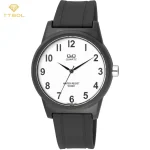 ساعت مچی زنانه کیو اند کیو Q&Q VR35J023Y بند رزین مشکی صفحه سفید