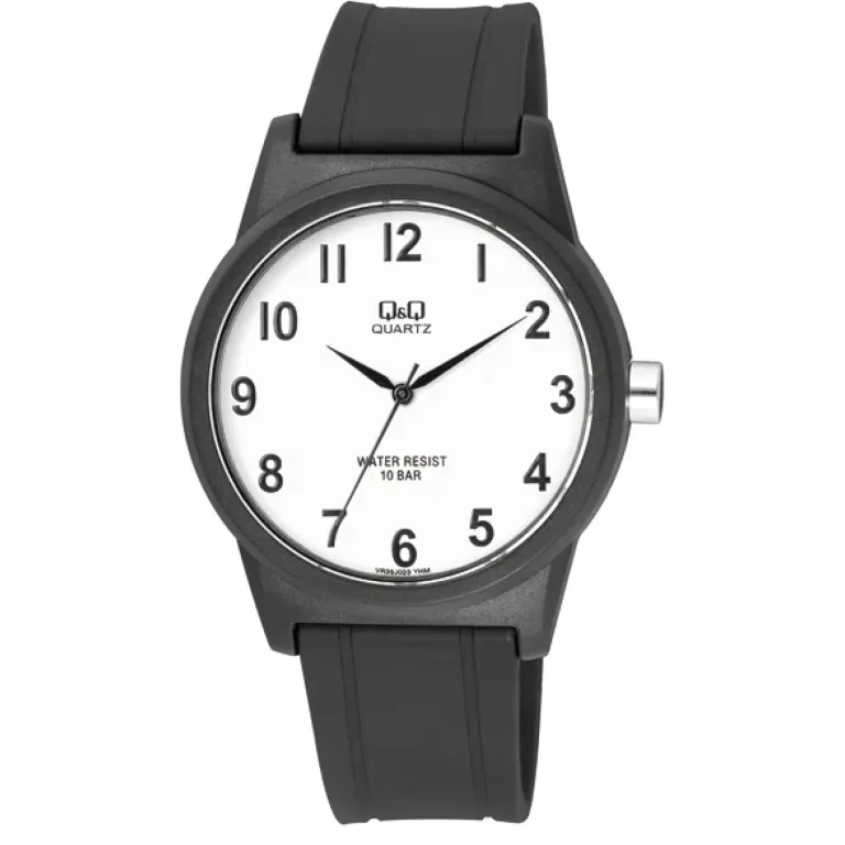 ساعت مچی مردانه کیو اند کیو Q&Q VR35J023Y بند رزین مشکی صفحه سفید