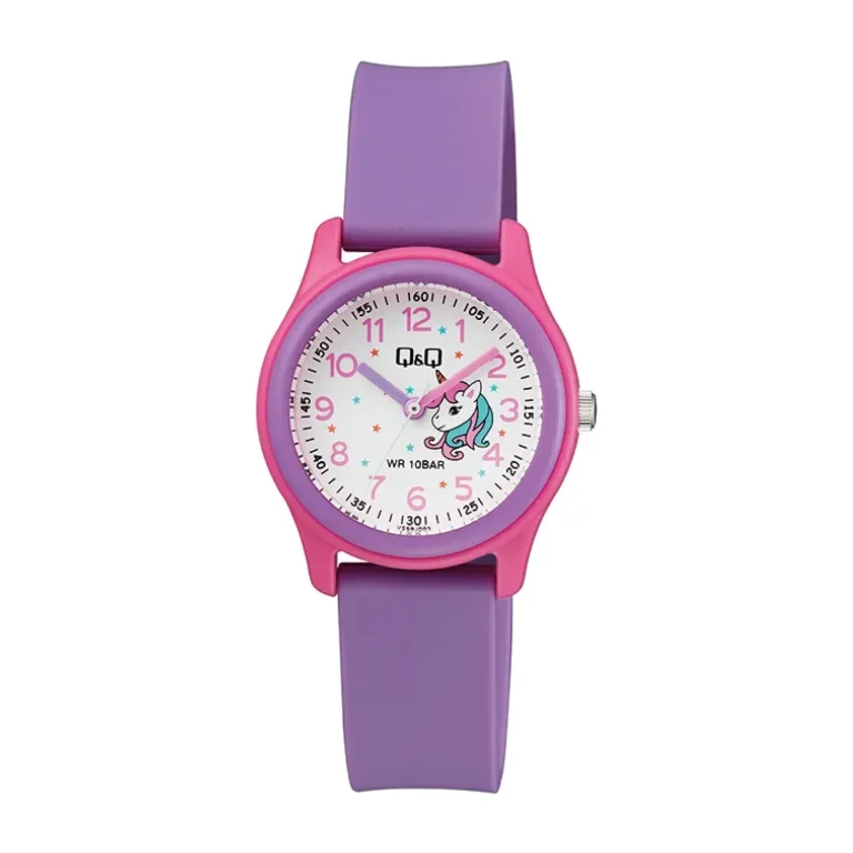 ساعت مچی زنانه کیو اند کیو Q&Q مدل VS59J003Y با بند رزین و صفحه سفید، موومنت کوارتز ژاپنی