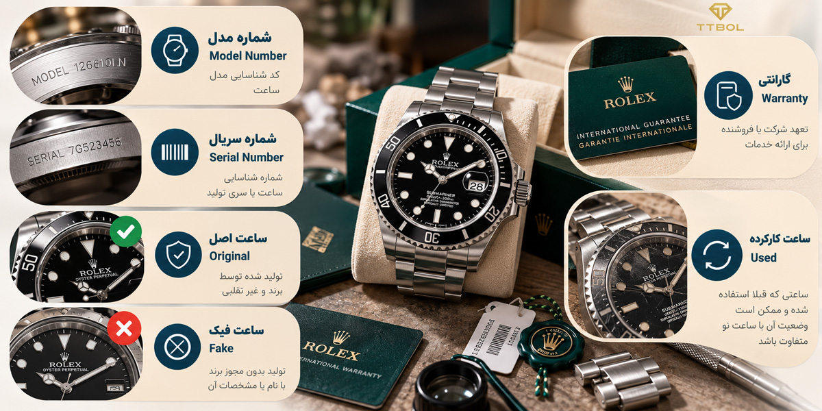 اصطلاحات مربوط به اصالت و خرید ساعت