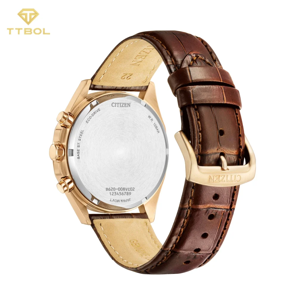 ساعت مچی مردانه سیتیزن CITIZEN CA4593-15A - نمای پشت بدنه و موومنت