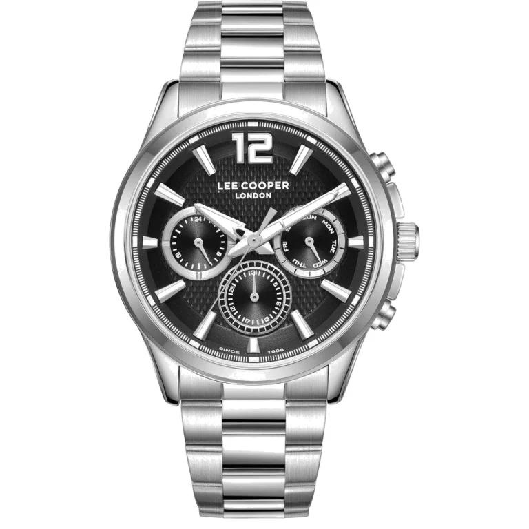 ساعت مچی مردانه لی کوپر LEE COOPER مدل LC08396.350 با بند و بدنه استیل سیلور و صفحه مشکی